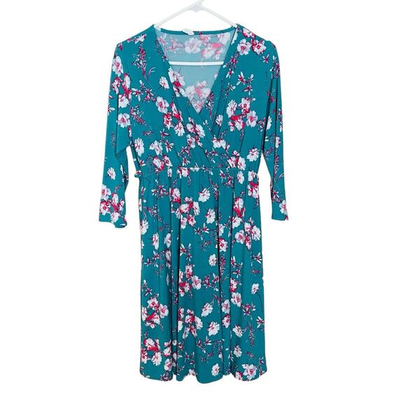 PinkBlush Maternity Dress Size XL Floral Print 3/4 Sleeve V-Neck Causal Dress - Picture 1 of 7